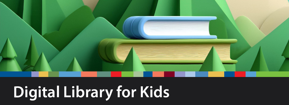 Digital Library for Kids Web Banner created using Adobe Firefly