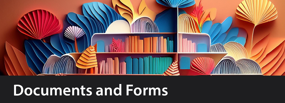 Documents and Forms Web Banner created using Adobe Firefly