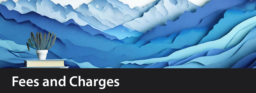 Fees and Charges web banner created using Adobe Firefly