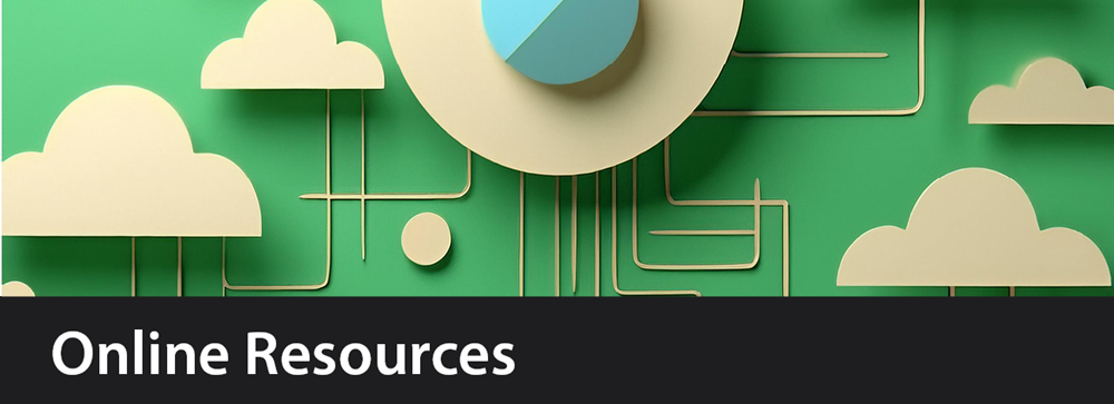 Online Resources Web Banner created using Adobe Firefly